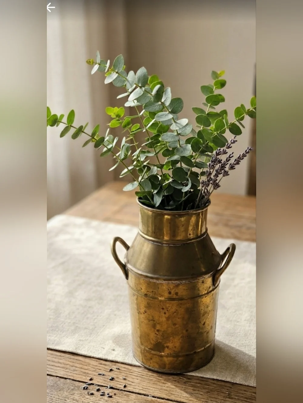 Vintage Heavy Patina Brass Mini Milk Can/ Bud Vase